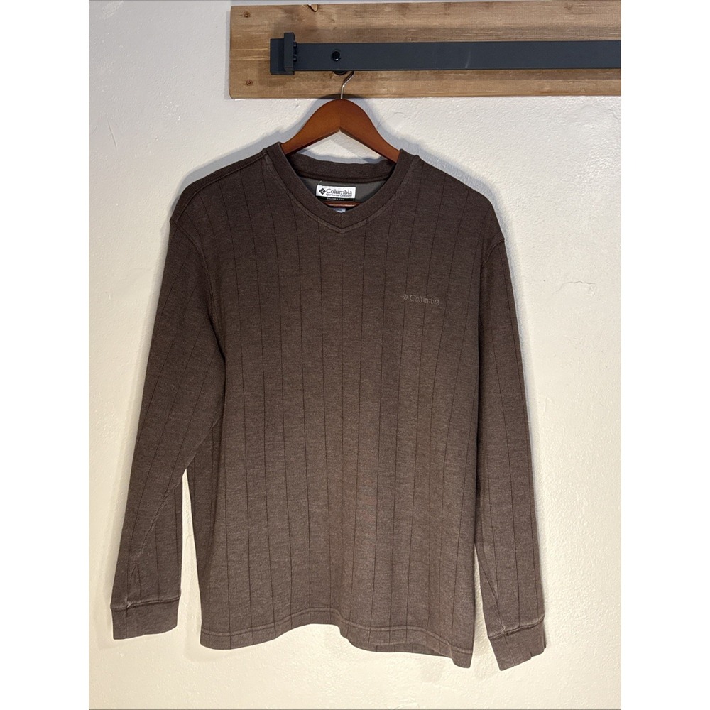 Columbia Sportswear‎ Pullover Shirt Men's V-Neck Long Sleeve XL Casual Brown